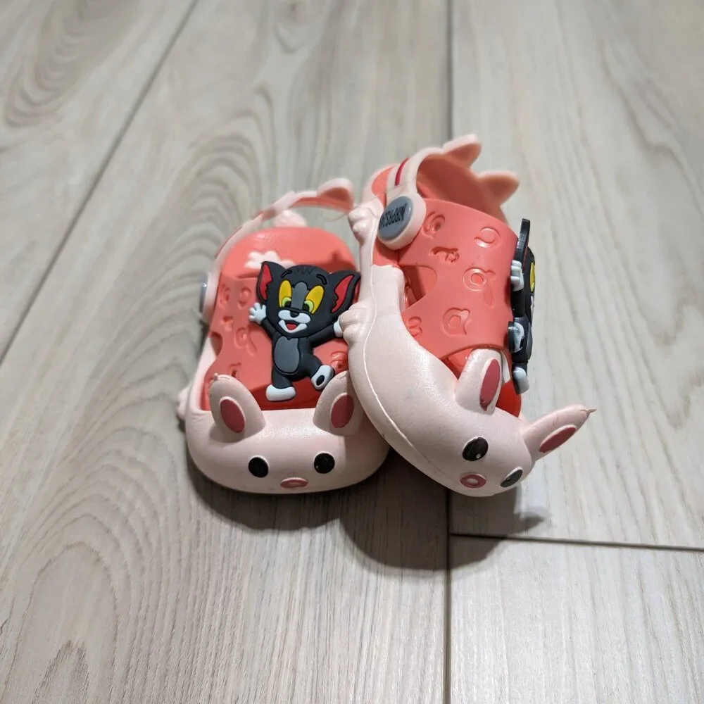 Cute TOM Slingback Clog Slip-on Shoes for Boys & Girls Size 12M-2Y Green/Pink